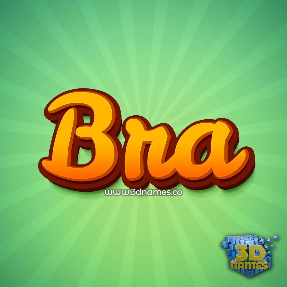 bra in Green Rays style - 3D name wallpaper