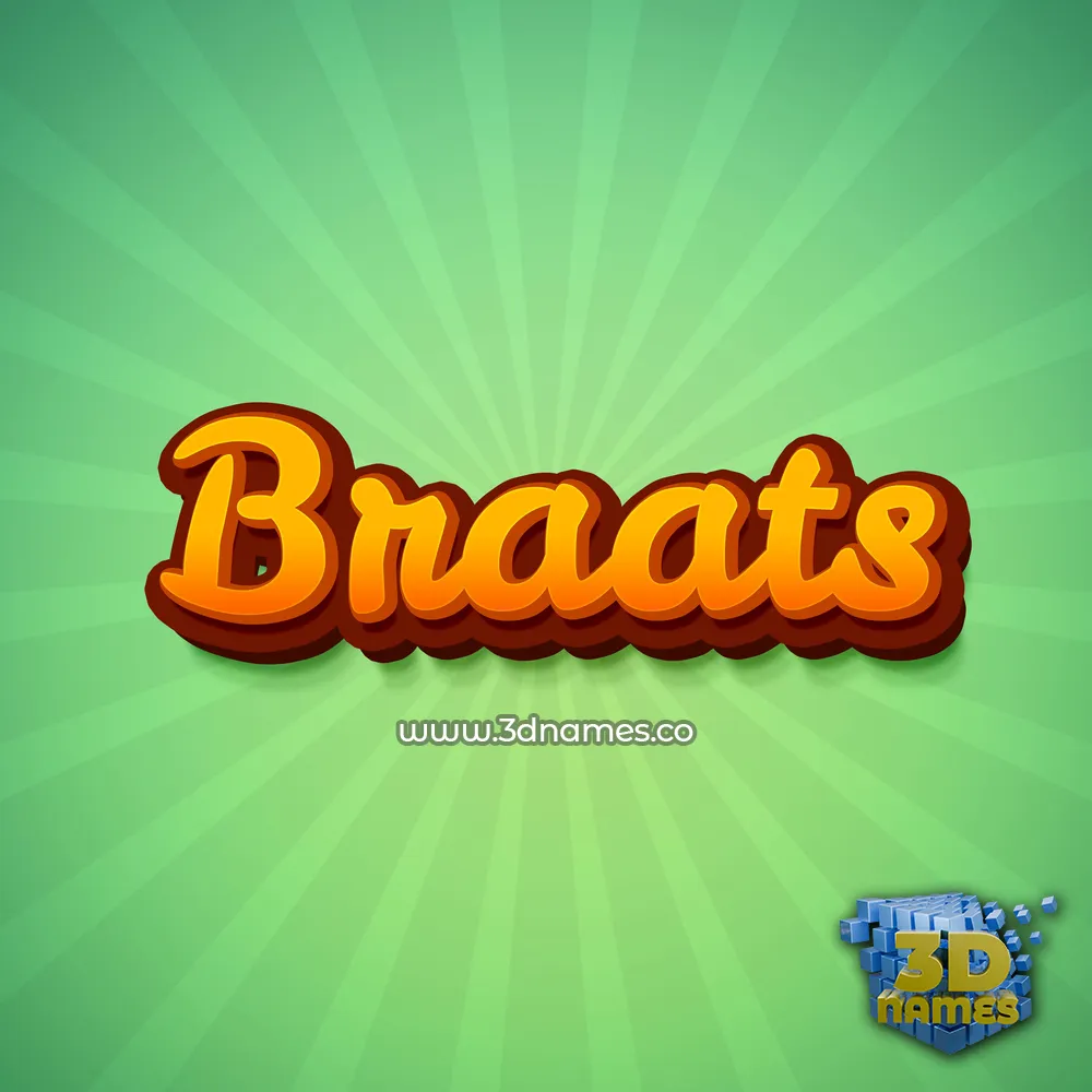 braats in Green Rays style - 3D name wallpaper