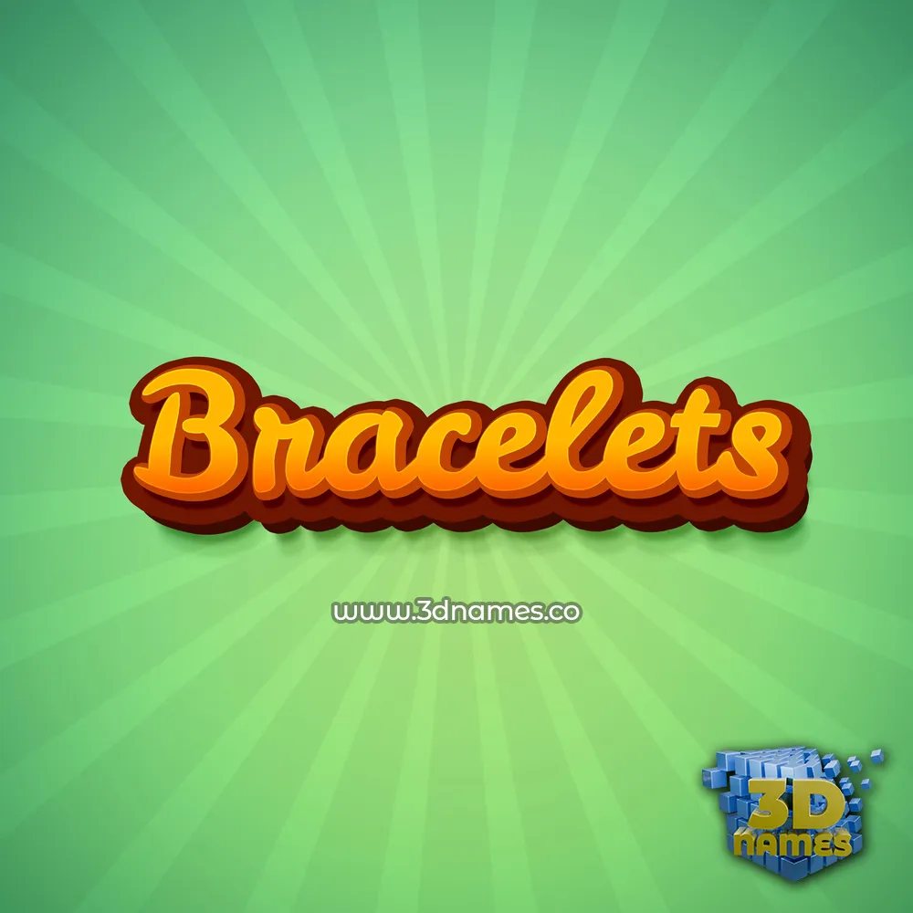 bracelets in Green Rays style - 3D name wallpaper
