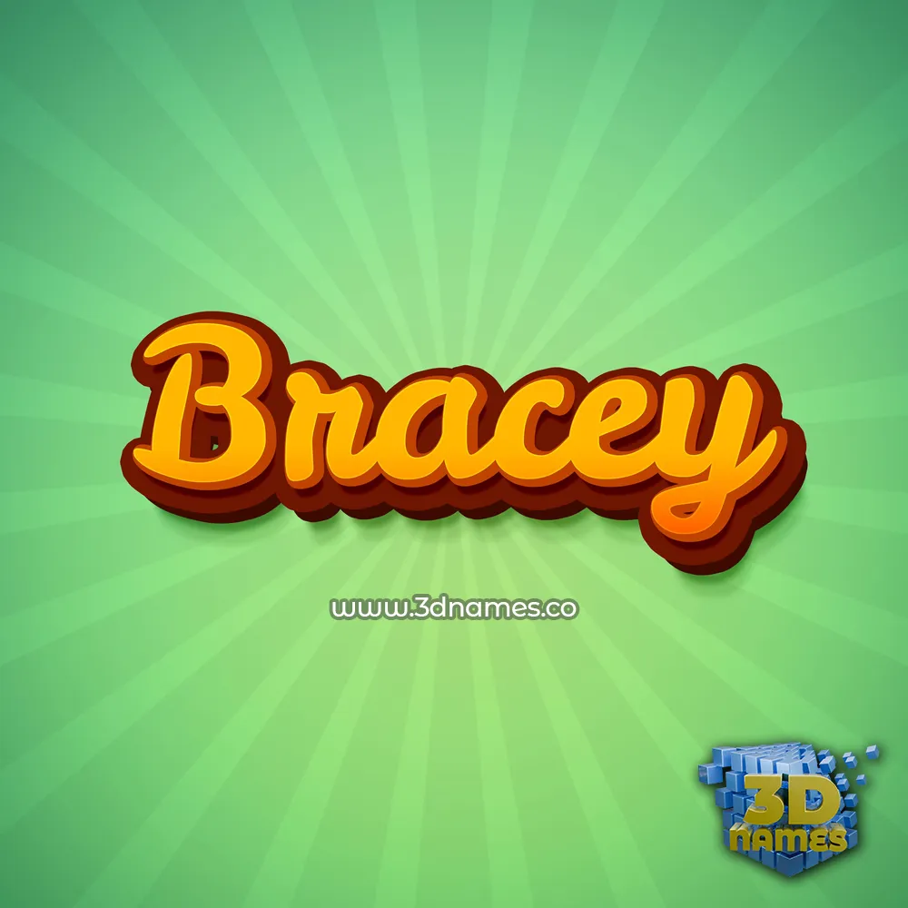 bracey in Green Rays style - 3D name wallpaper