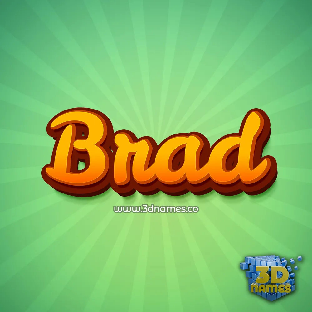 brad in Green Rays style - 3D name wallpaper