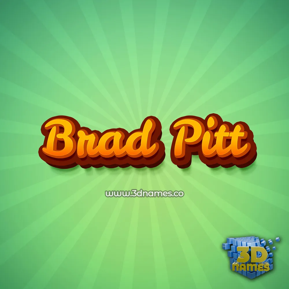 brad pitt in Green Rays style - 3D name wallpaper