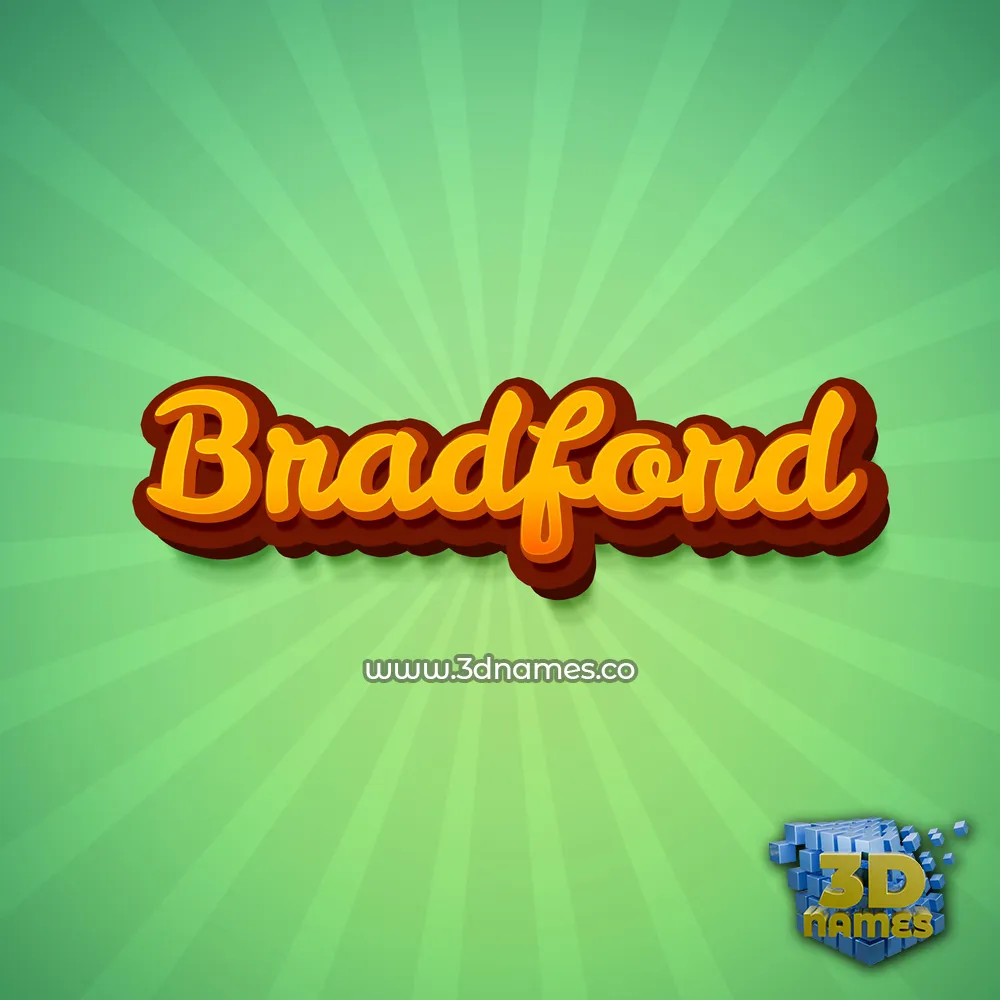 bradford in Green Rays style - 3D name wallpaper