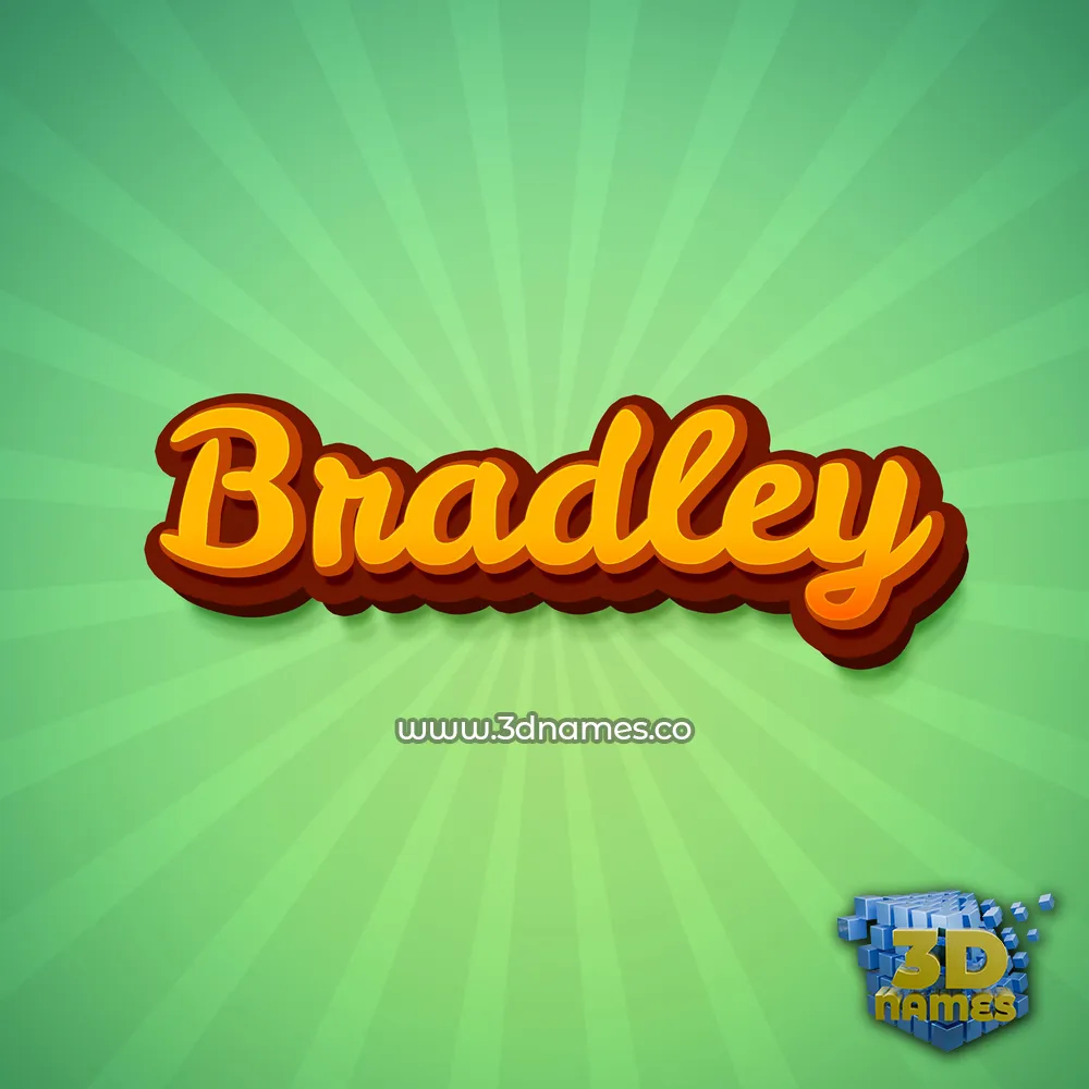 bradley in Green Rays style - 3D name wallpaper