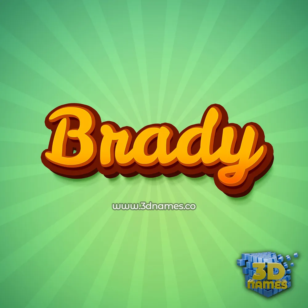 brady in Green Rays style - 3D name wallpaper