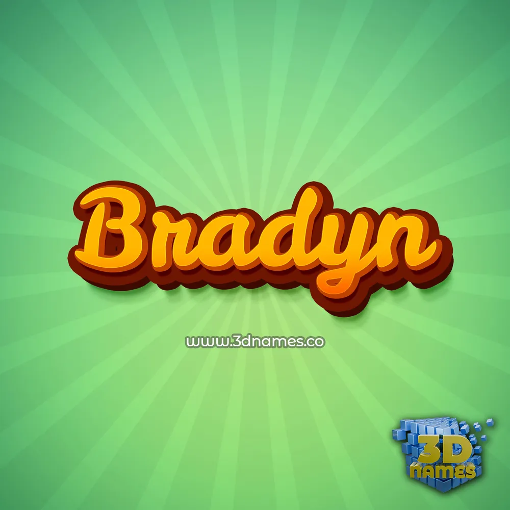 bradyn in Green Rays style - 3D name wallpaper