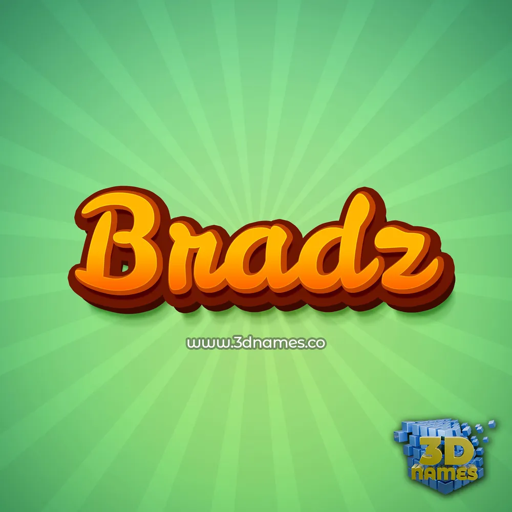 bradz in Green Rays style - 3D name wallpaper