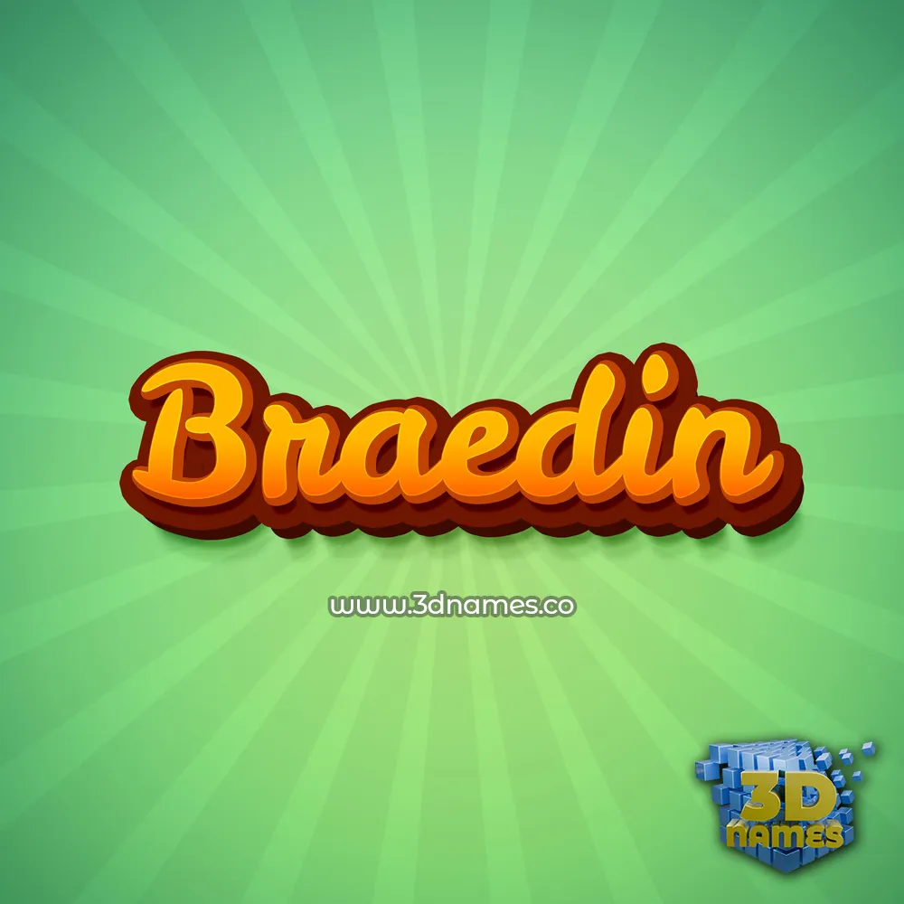 braedin in Green Rays style - 3D name wallpaper