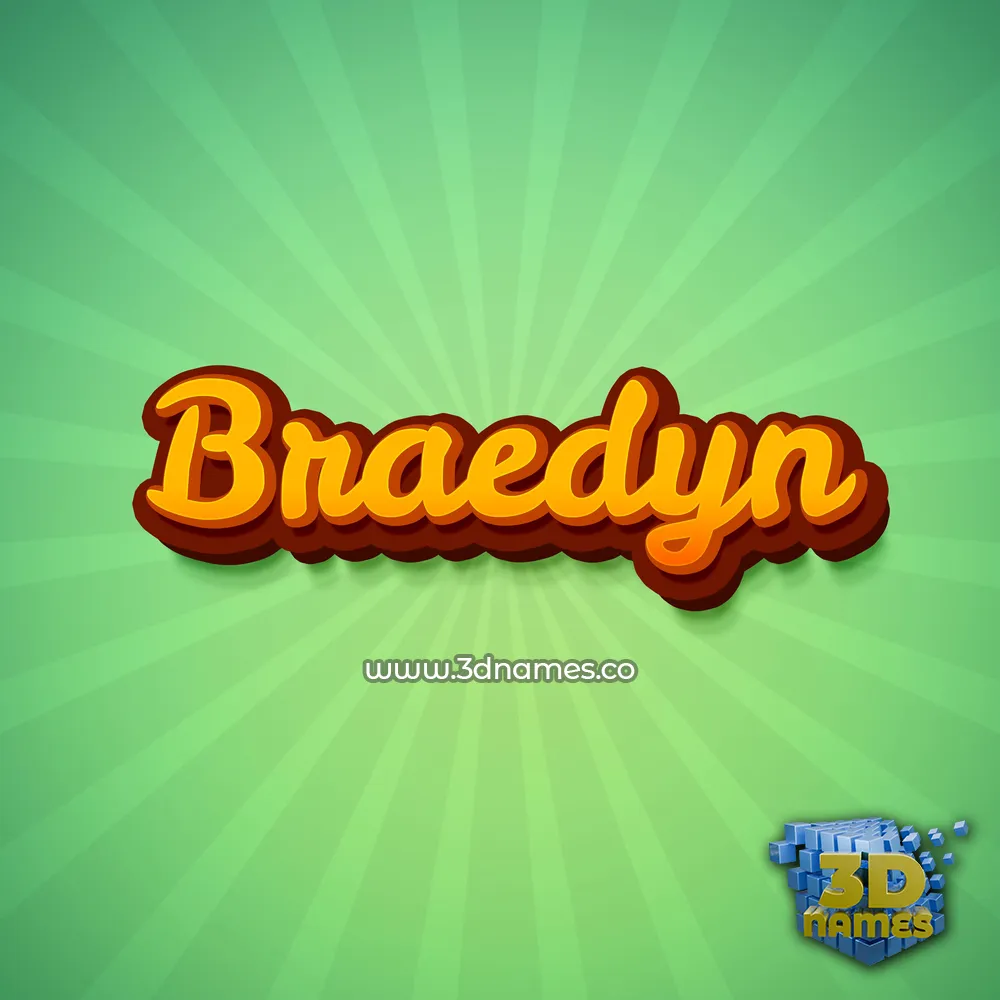 braedyn in Green Rays style - 3D name wallpaper