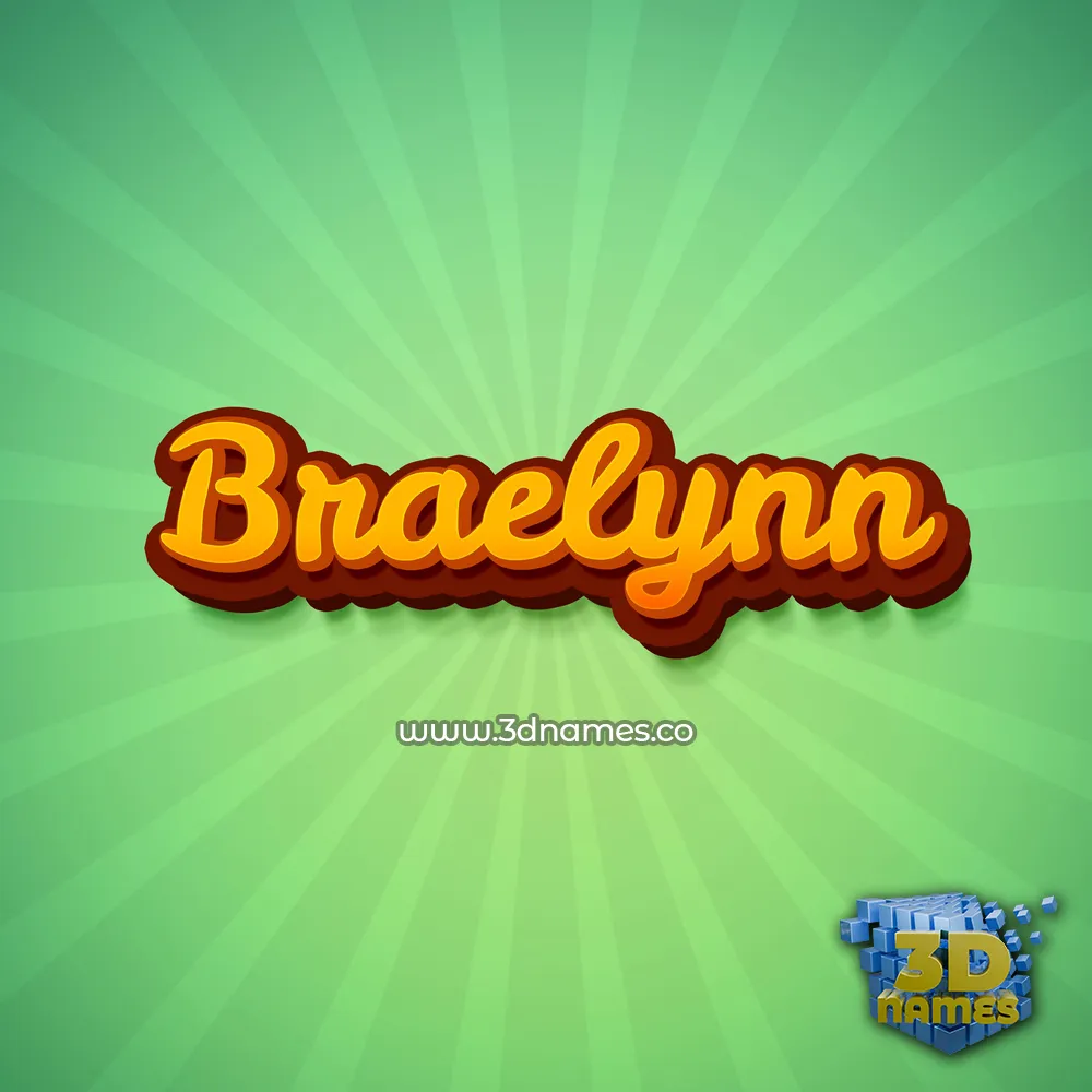braelynn in Green Rays style - 3D name wallpaper