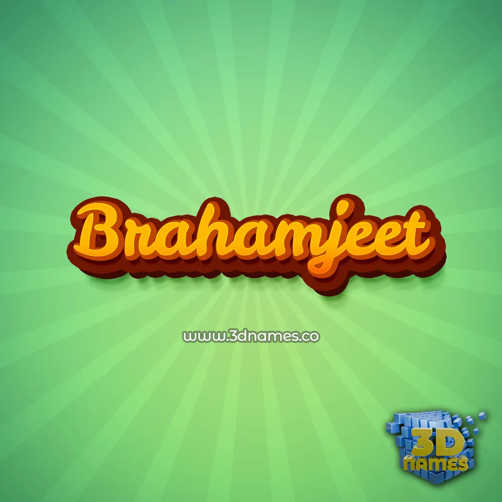 brahamjeet in Green Rays style - 3D name wallpaper