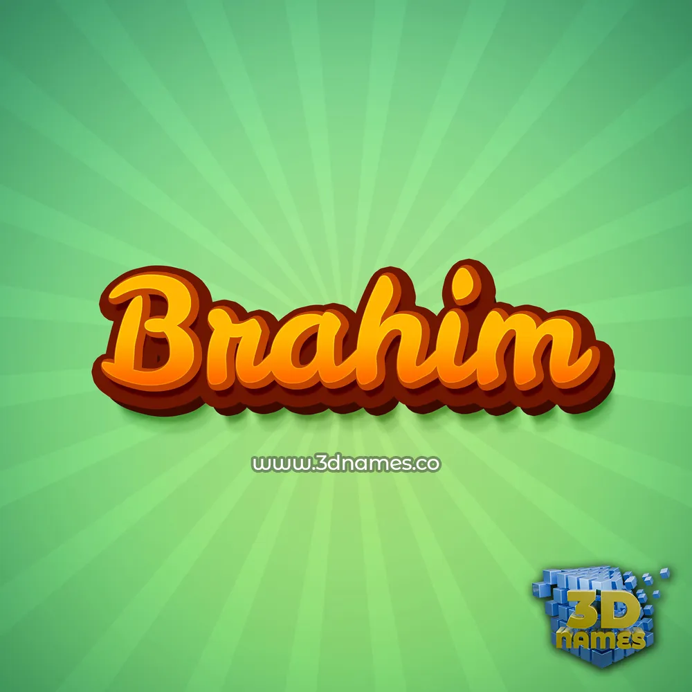 brahim in Green Rays style - 3D name wallpaper