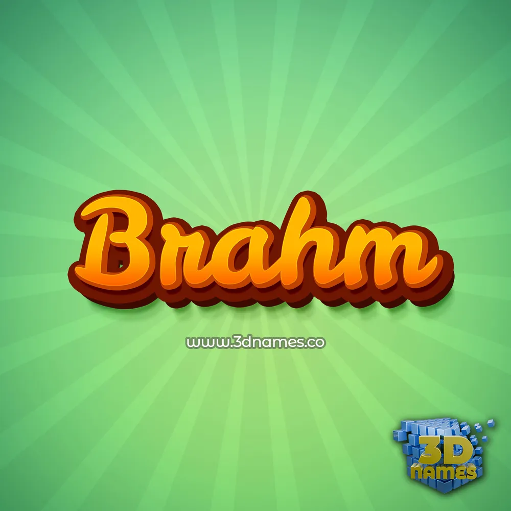 brahm in Green Rays style - 3D name wallpaper