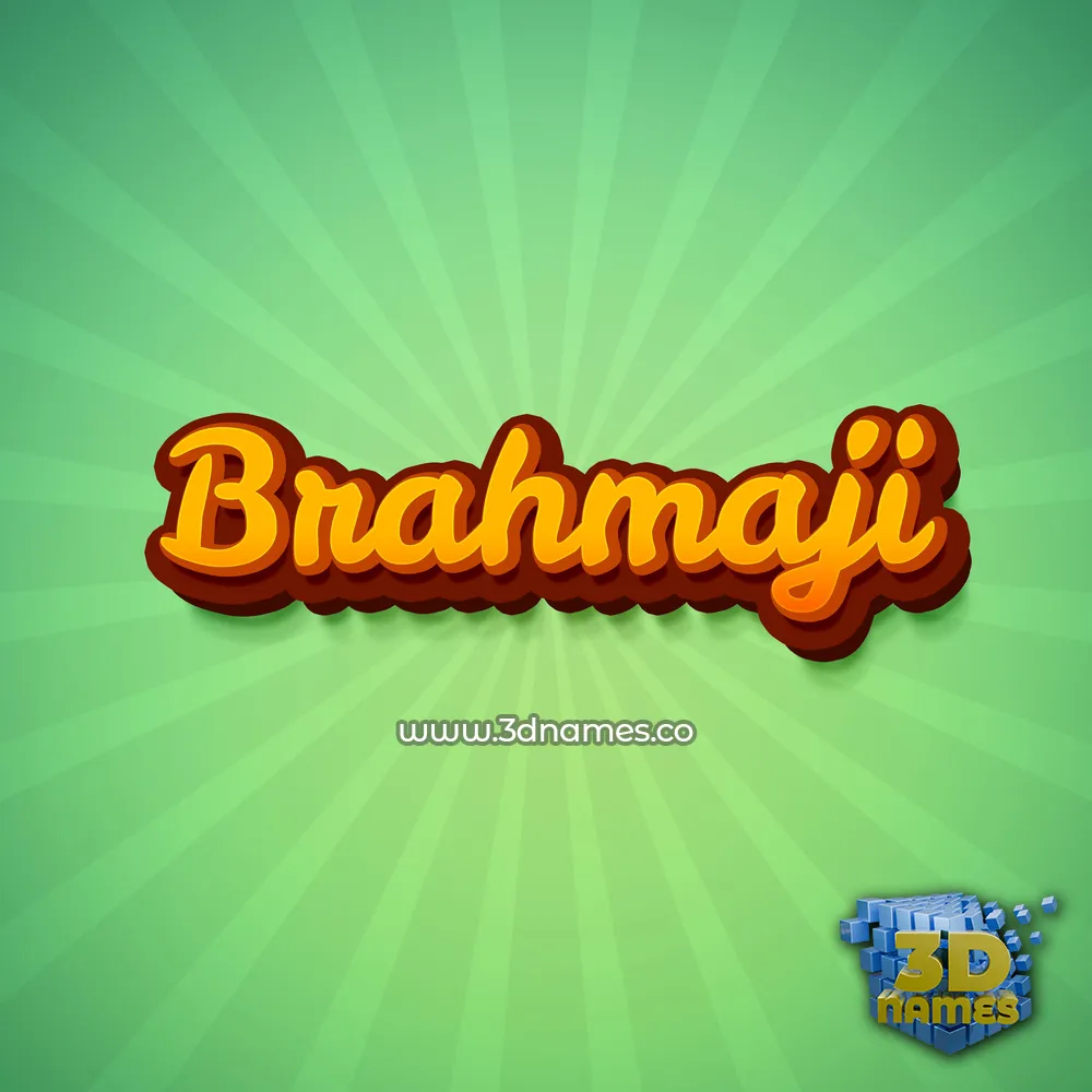 brahmaji in Green Rays style - 3D name wallpaper