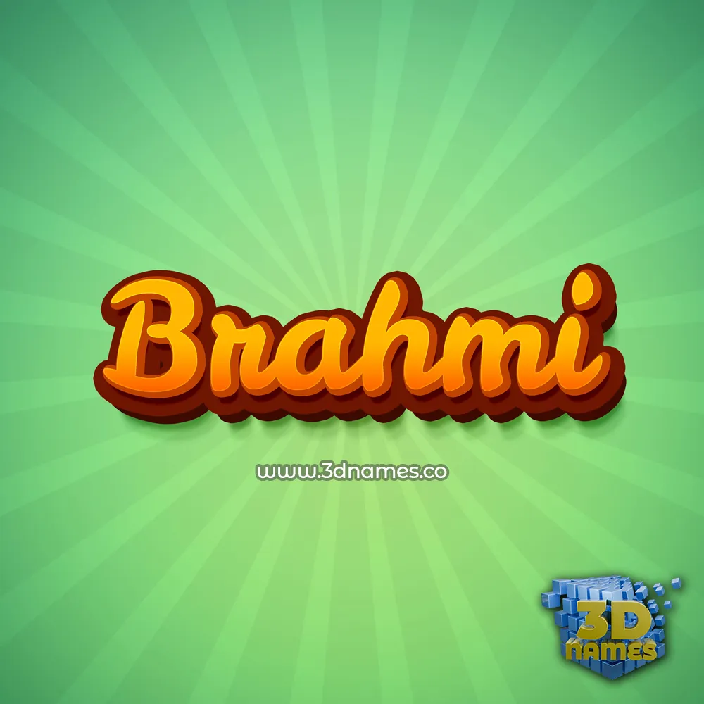 brahmi in Green Rays style - 3D name wallpaper