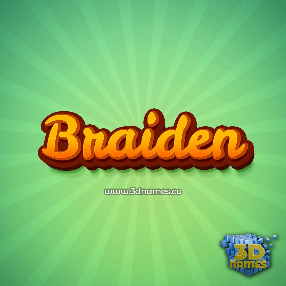 braiden in Green Rays style - 3D name wallpaper