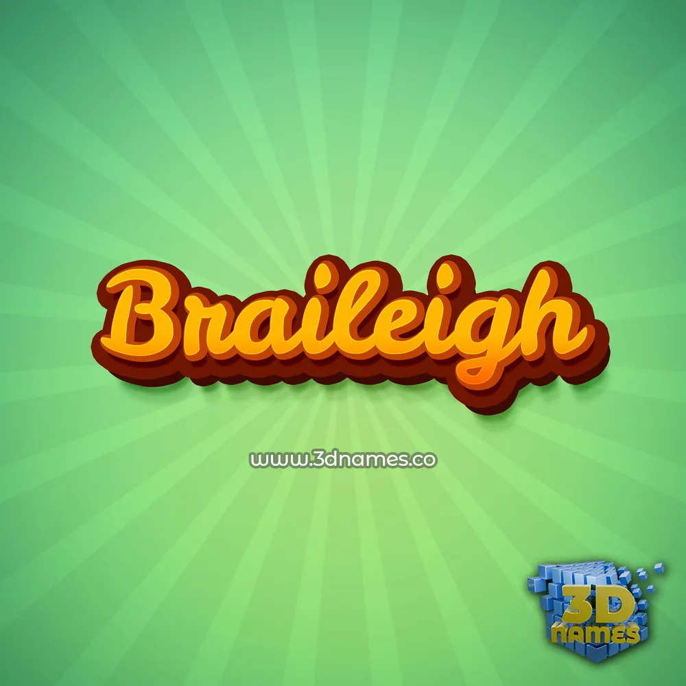 braileigh in Green Rays style - 3D name wallpaper
