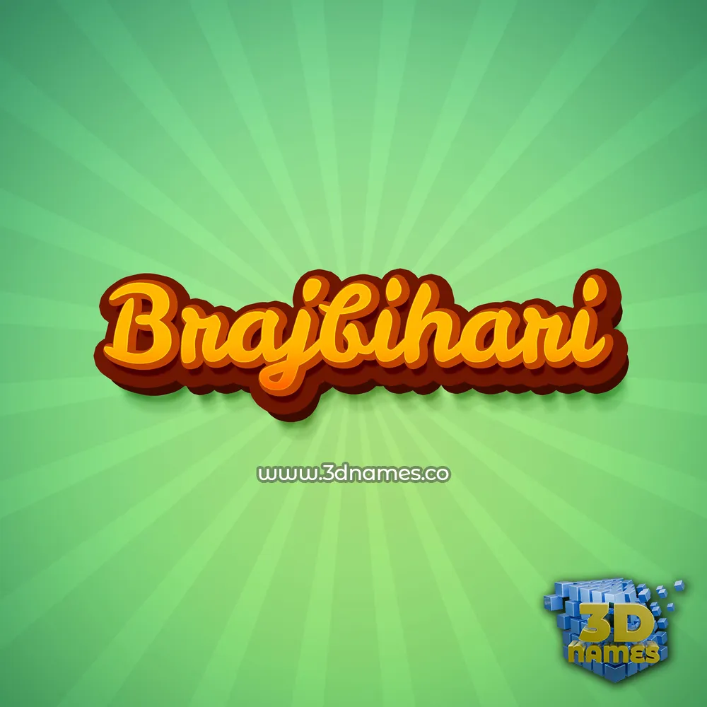 brajbihari in Green Rays style - 3D name wallpaper