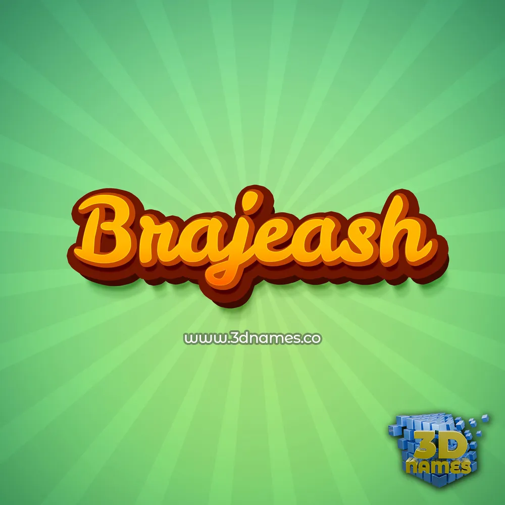 brajeash in Green Rays style - 3D name wallpaper