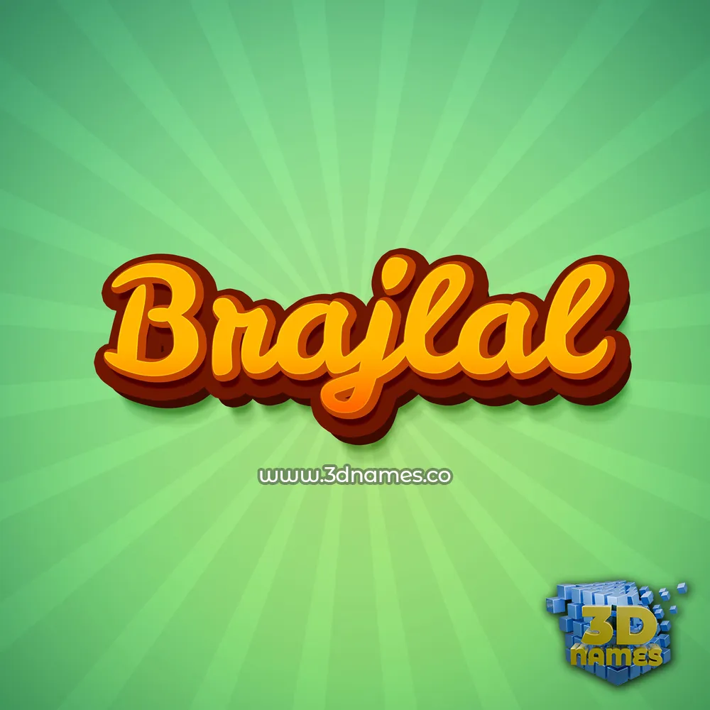 brajlal in Green Rays style - 3D name wallpaper