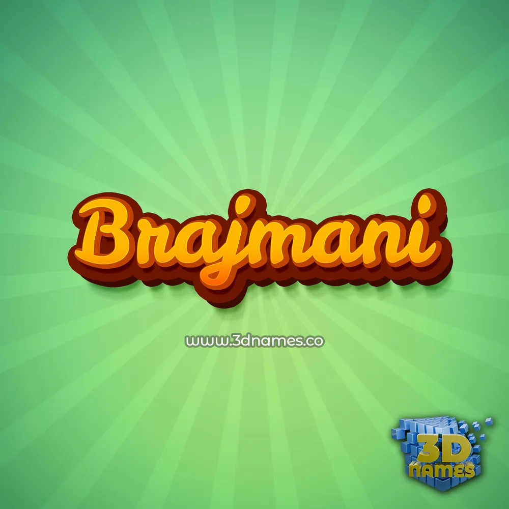 brajmani in Green Rays style - 3D name wallpaper