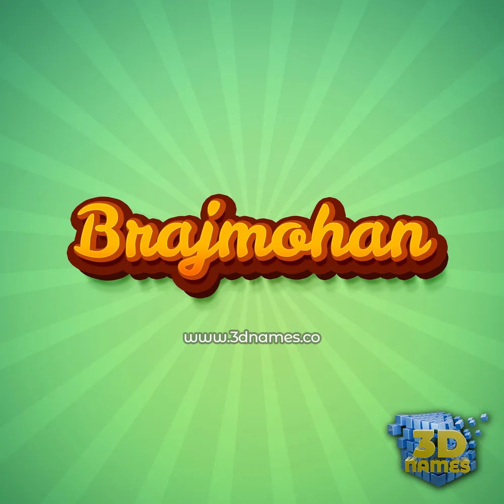 brajmohan in Green Rays style - 3D name wallpaper
