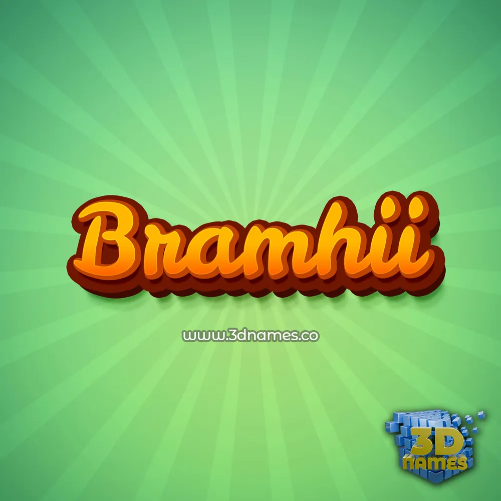 bramhii in Green Rays style - 3D name wallpaper