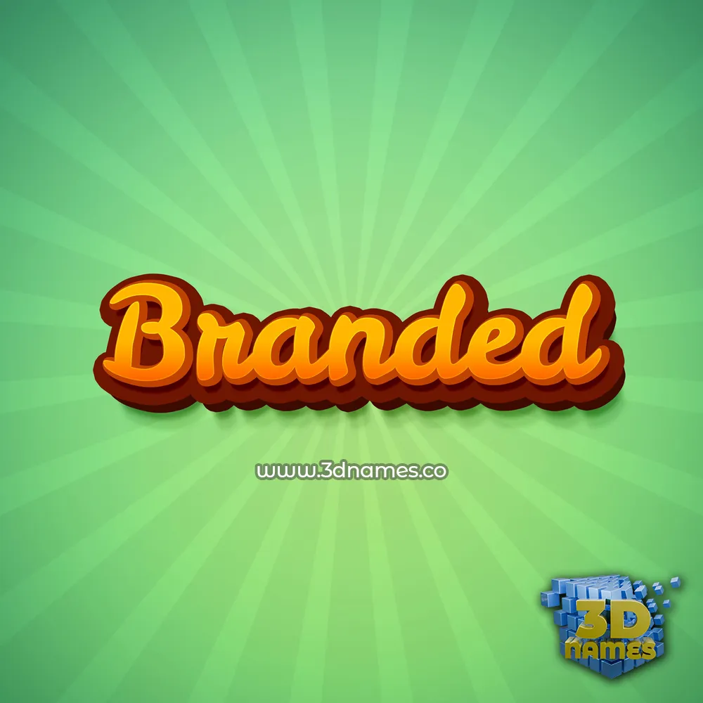 branded in Green Rays style - 3D name wallpaper