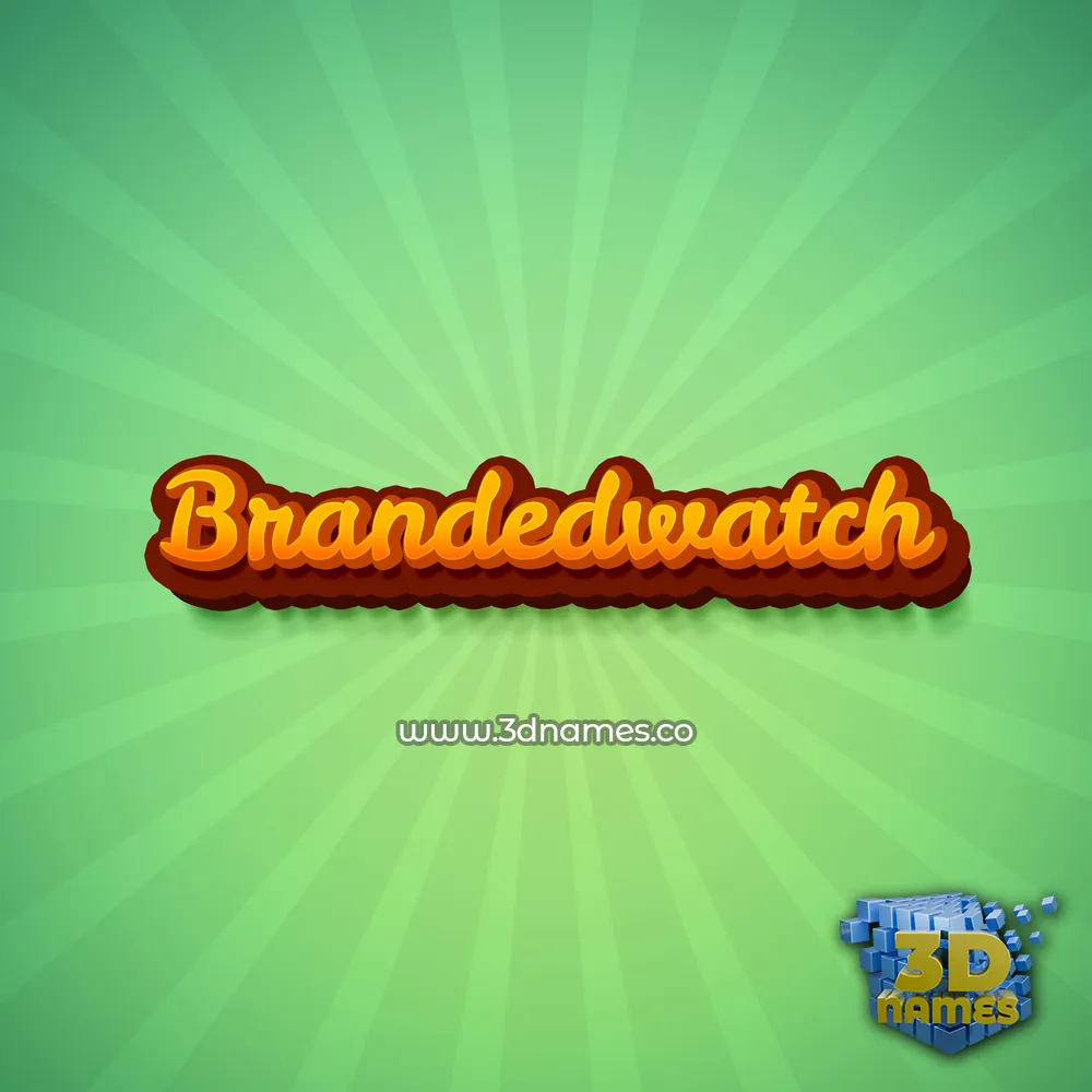 brandedwatch in Green Rays style - 3D name wallpaper