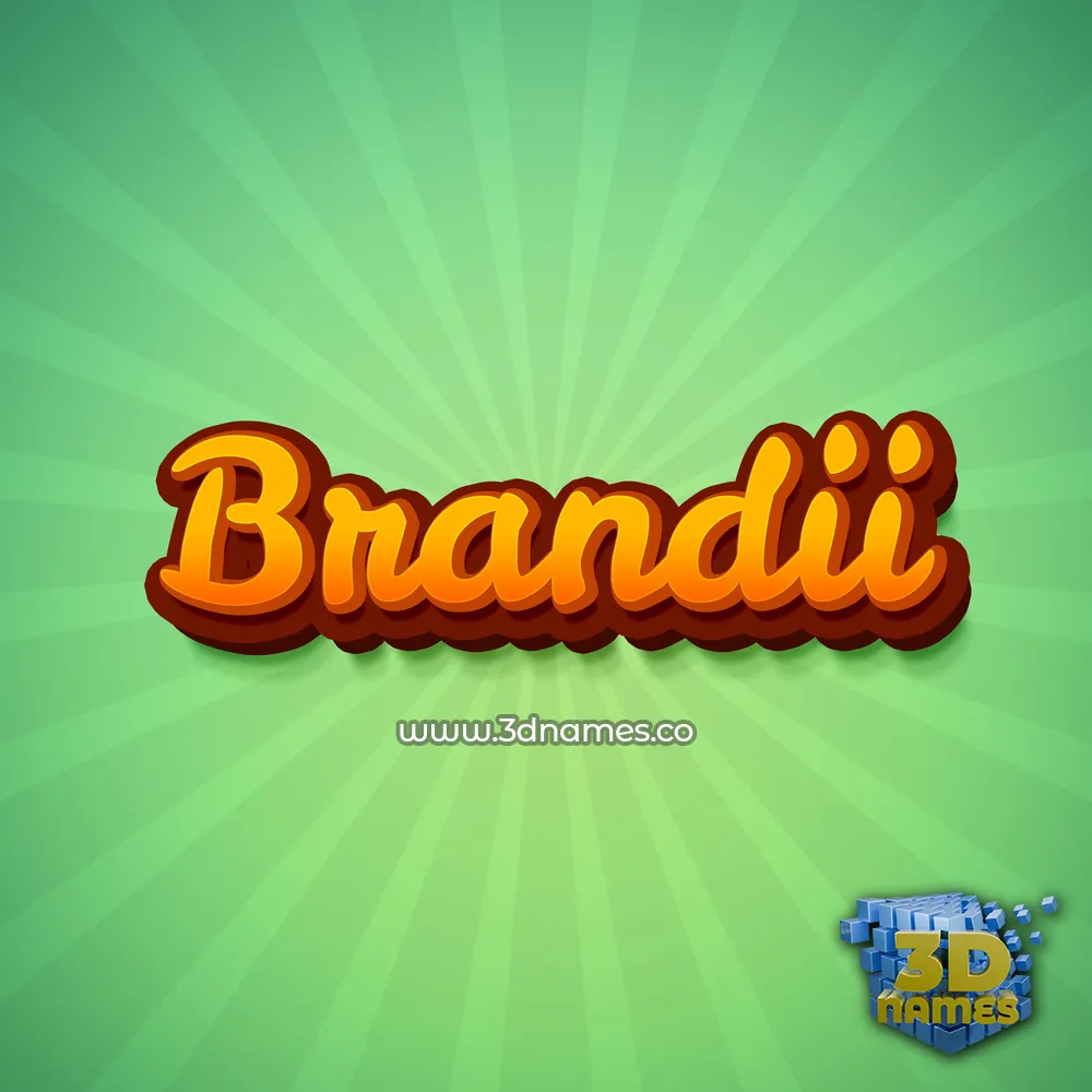 brandii in Green Rays style - 3D name wallpaper