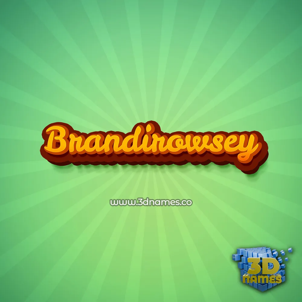 brandirowsey in Green Rays style - 3D name wallpaper