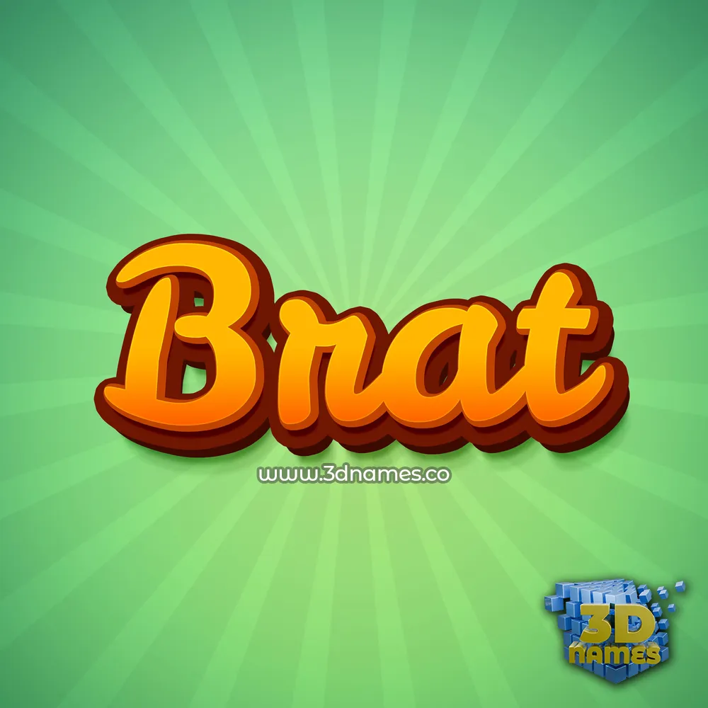 brat in Green Rays style - 3D name wallpaper