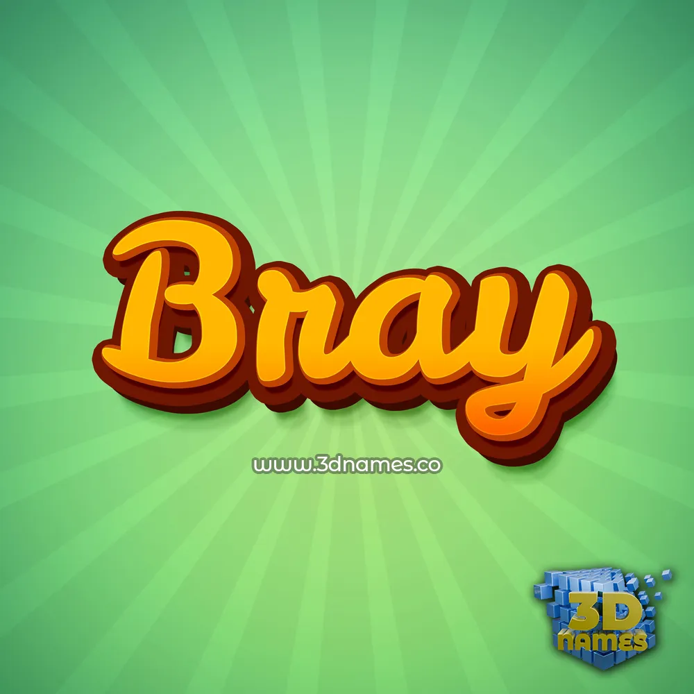 bray in Green Rays style - 3D name wallpaper