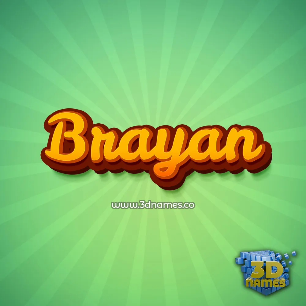 brayan in Green Rays style - 3D name wallpaper