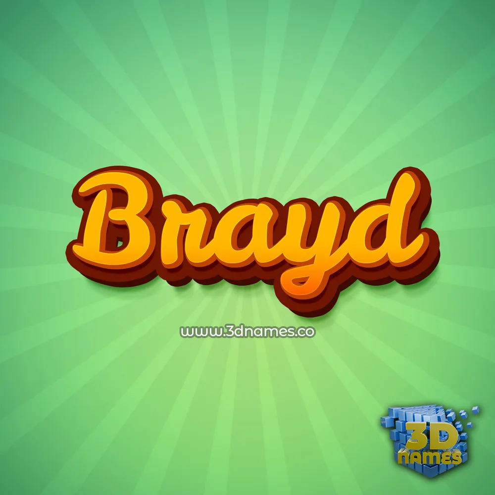 brayd in Green Rays style - 3D name wallpaper
