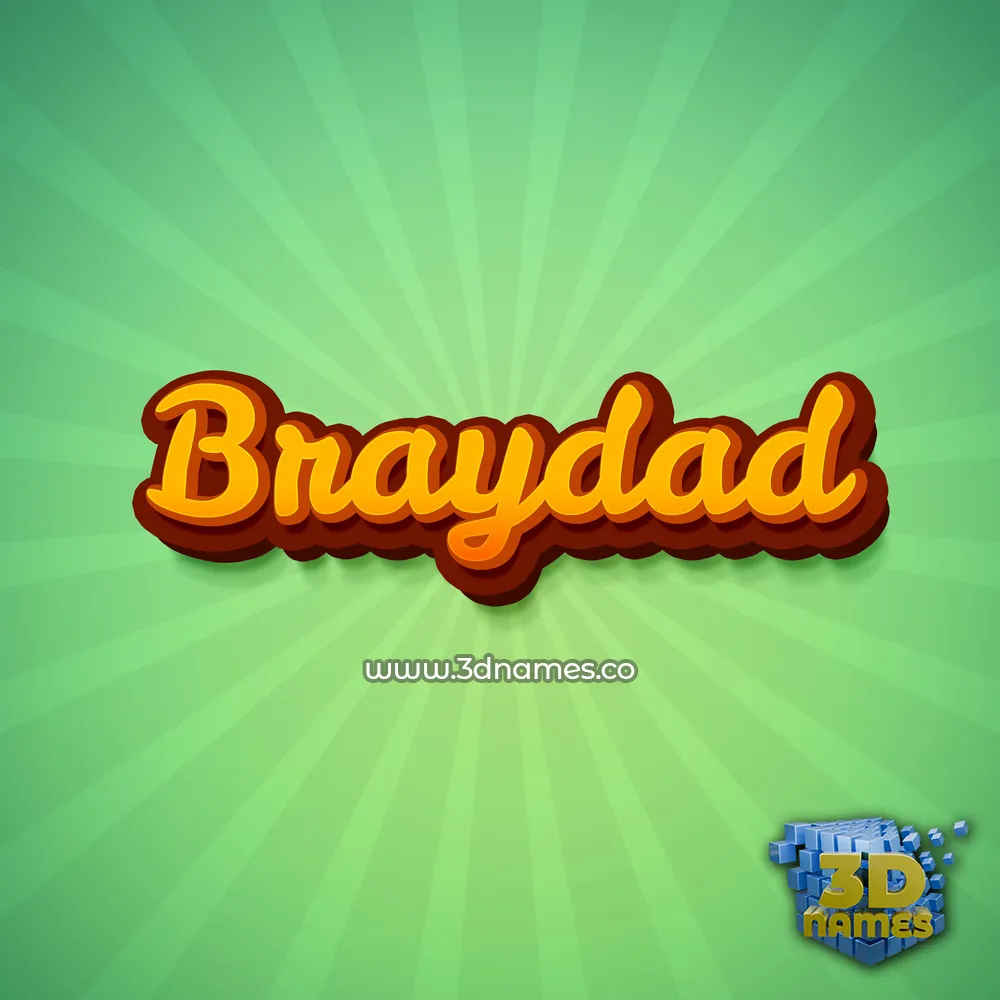 braydad in Green Rays style - 3D name wallpaper
