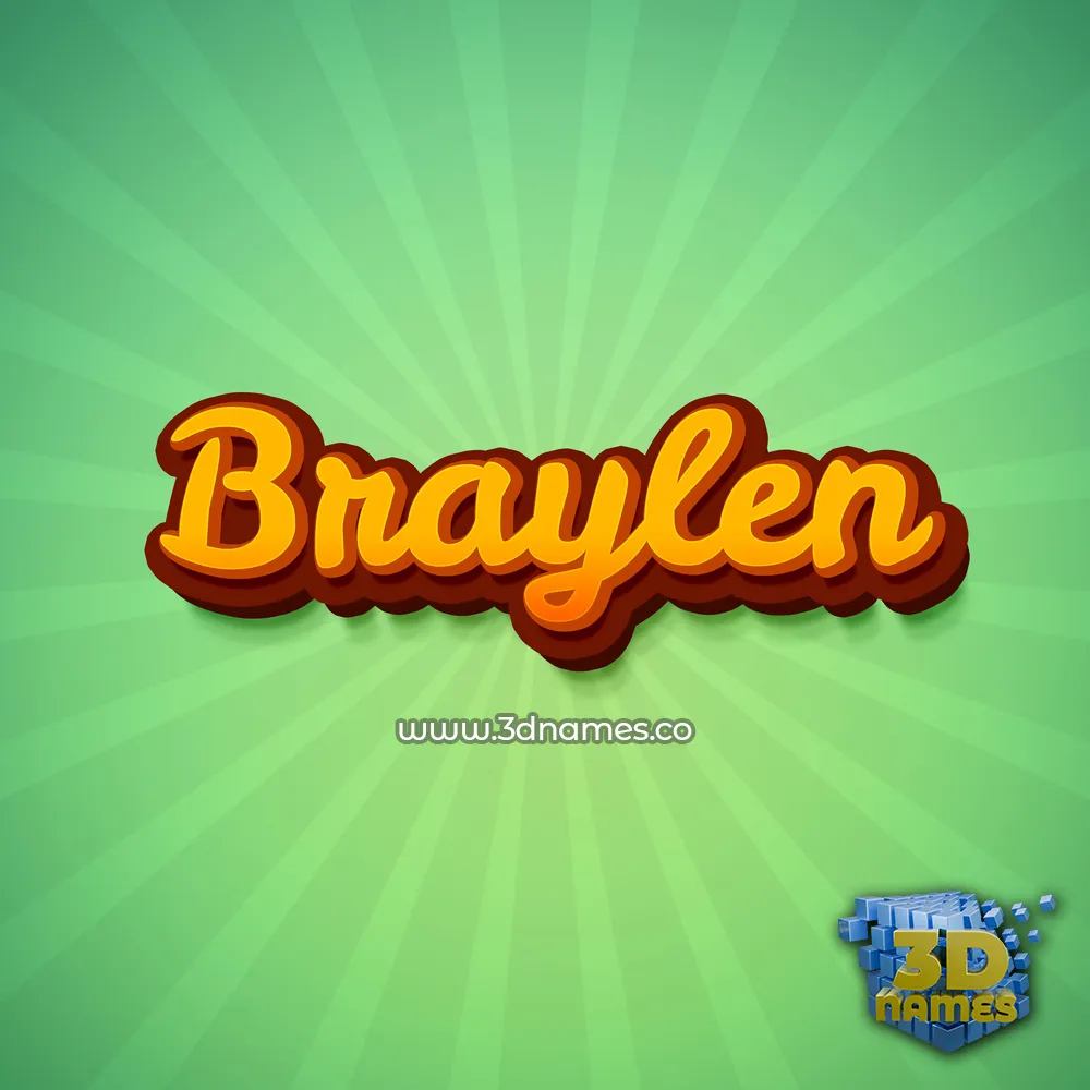 braylen in Green Rays style - 3D name wallpaper