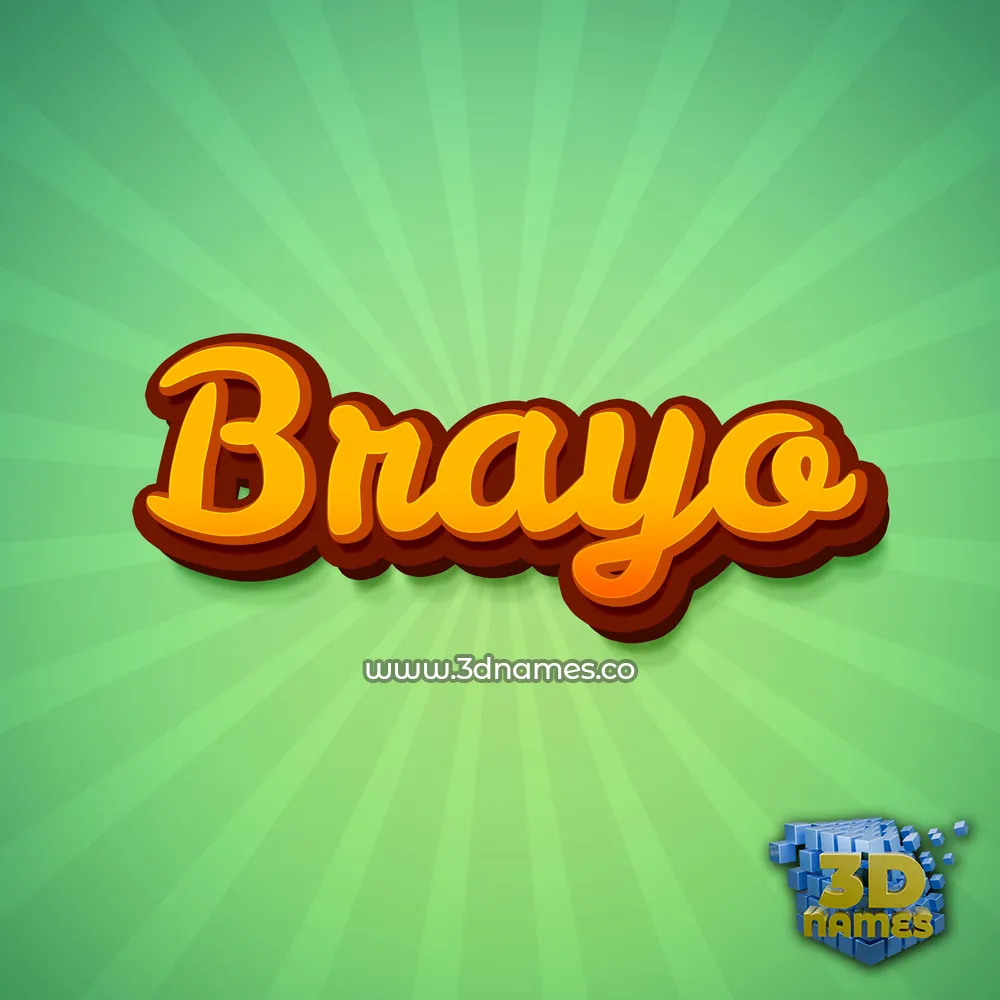 brayo in Green Rays style - 3D name wallpaper