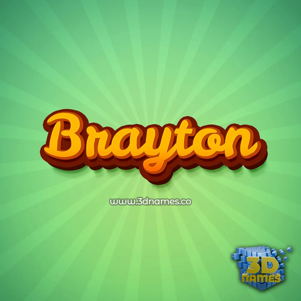 brayton in Green Rays style - 3D name wallpaper
