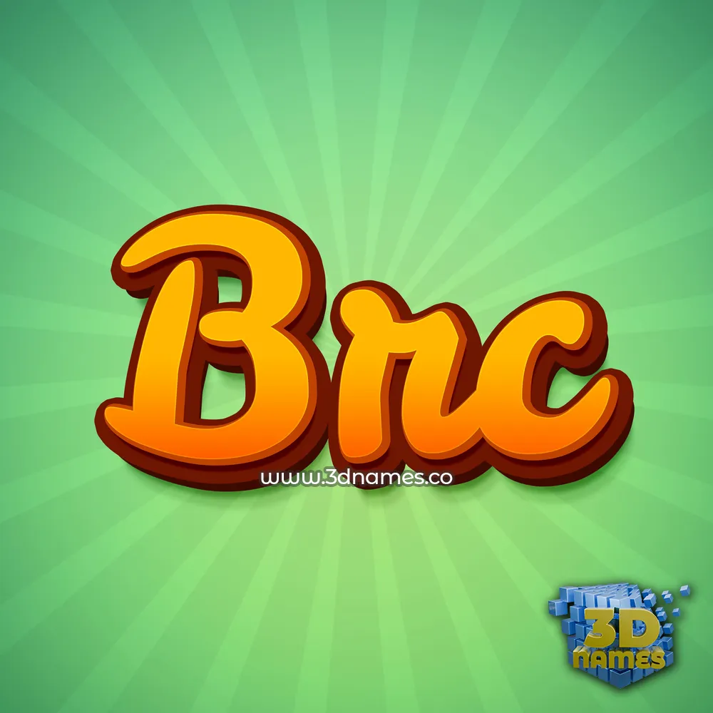 brc in Green Rays style - 3D name wallpaper