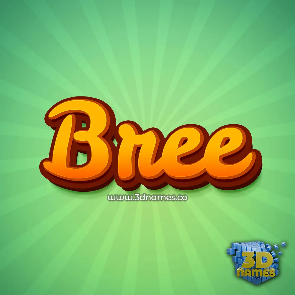 bree in Green Rays style - 3D name wallpaper
