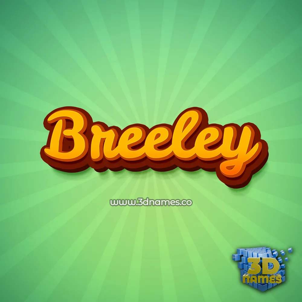 breeley in Green Rays style - 3D name wallpaper