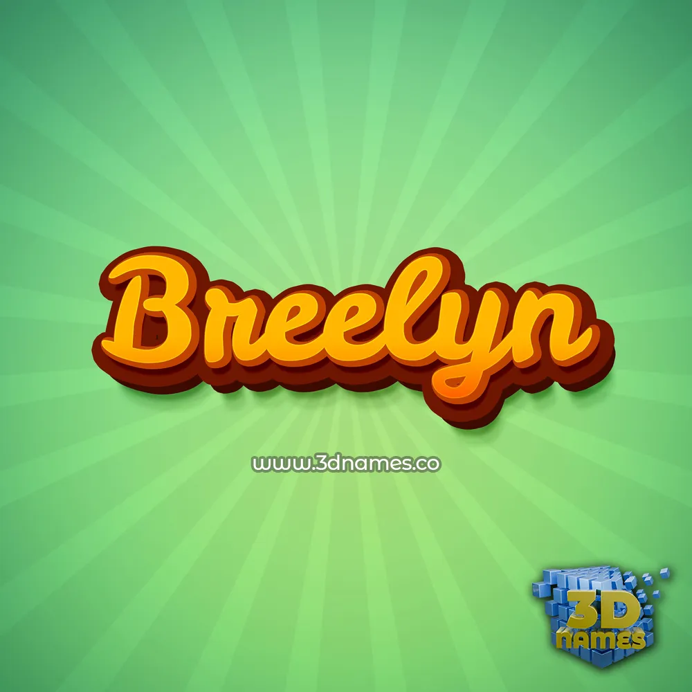 breelyn in Green Rays style - 3D name wallpaper
