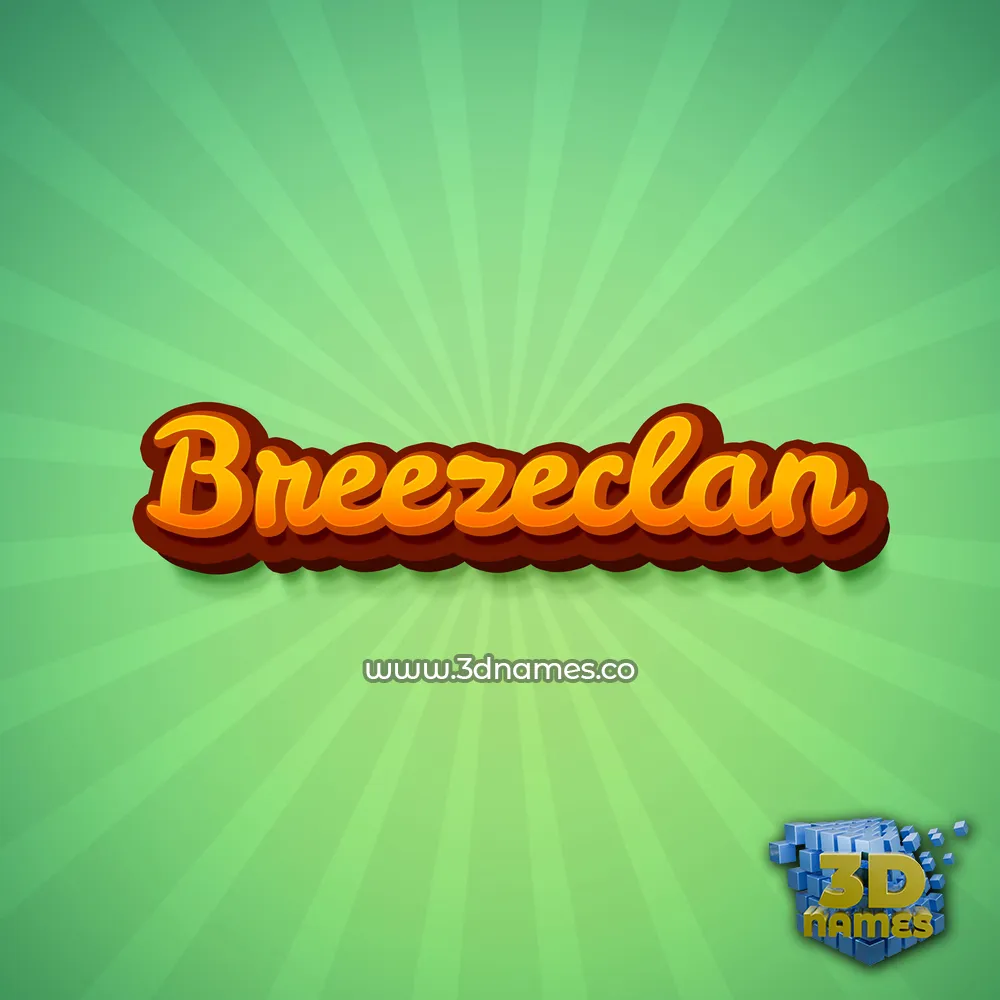 breezeclan in Green Rays style - 3D name wallpaper