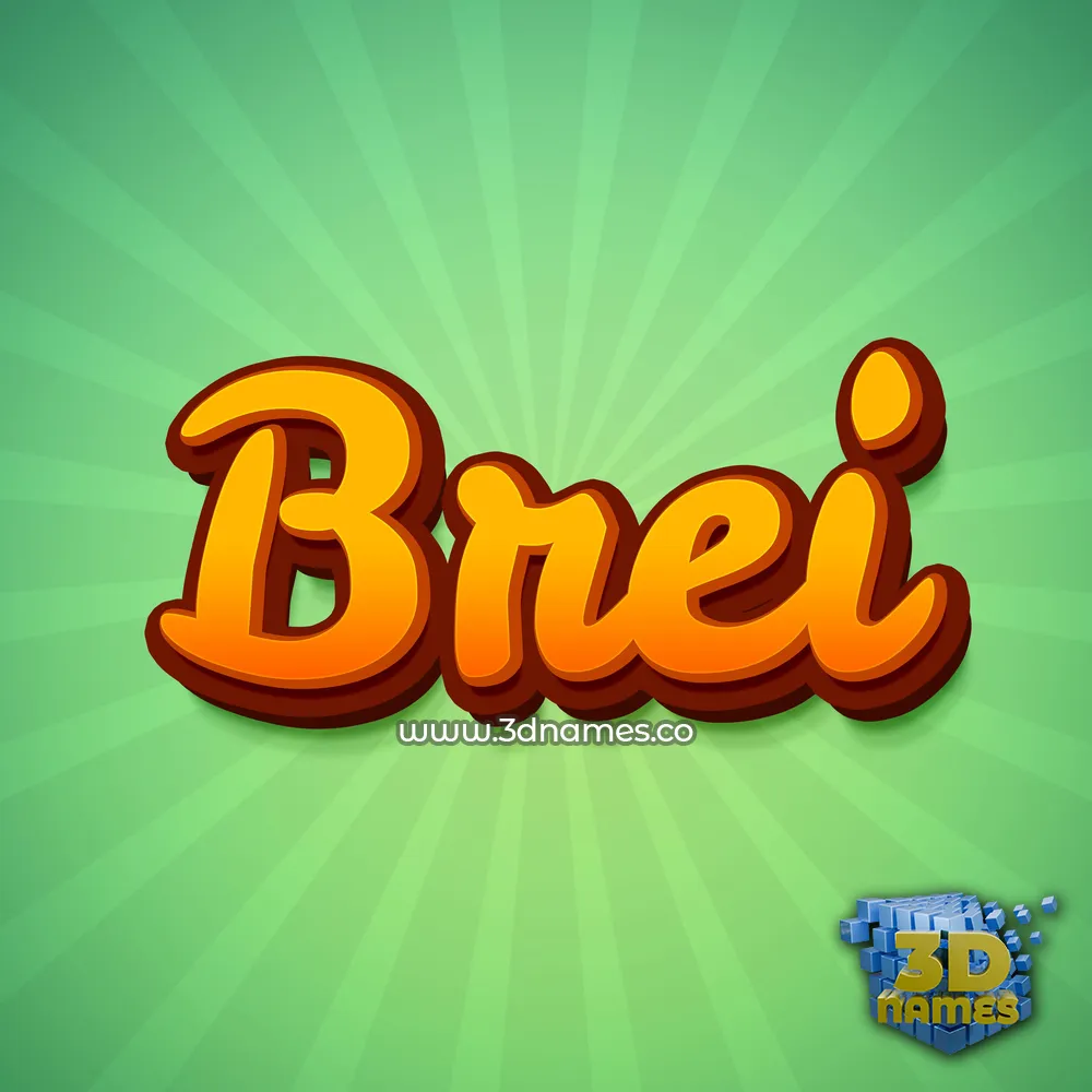 brei in Green Rays style - 3D name wallpaper