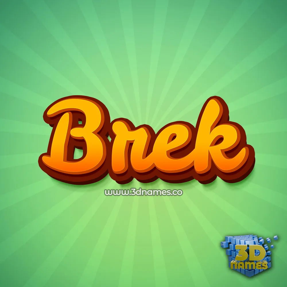 brek in Green Rays style - 3D name wallpaper