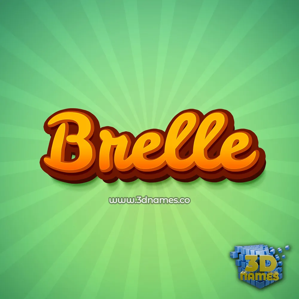 brelle in Green Rays style - 3D name wallpaper