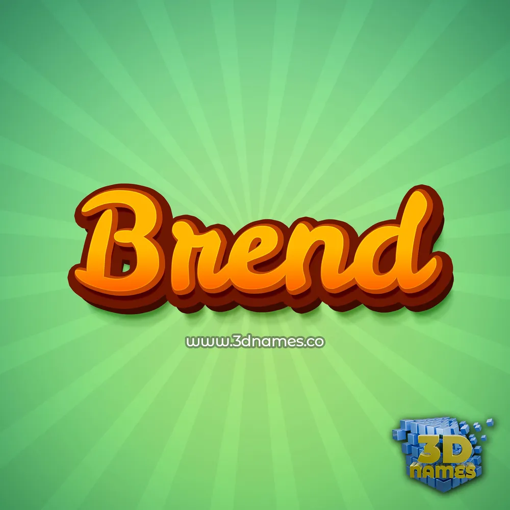 brend in Green Rays style - 3D name wallpaper