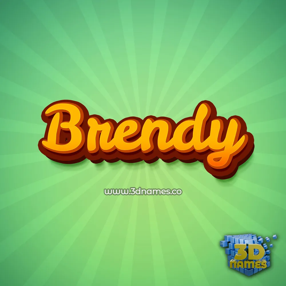 brendy in Green Rays style - 3D name wallpaper