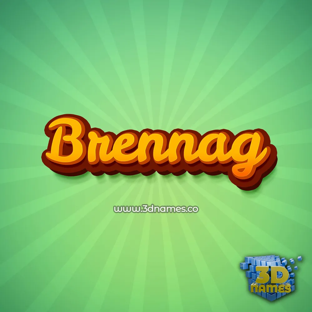 brennag in Green Rays style - 3D name wallpaper